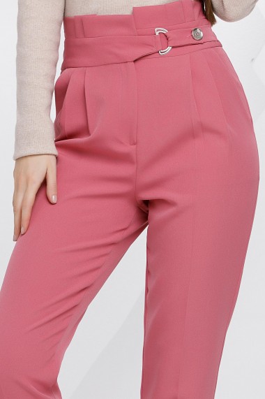 Pantaloni Ellen roz cu accesorii pe talie