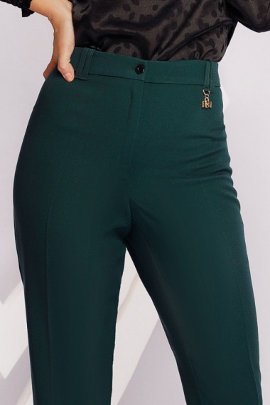Pantaloni Linette verzi din stofa