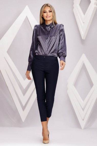 Pantaloni Filipa bleumarin din stofa