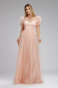 Rochie Nadina roz pastel din tull