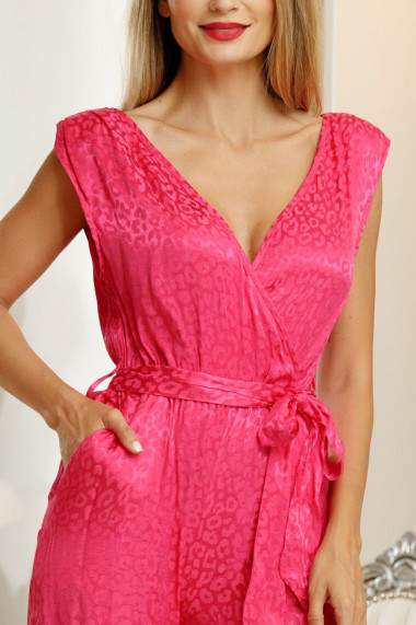 Salopeta Page fucsia cu imprimeu