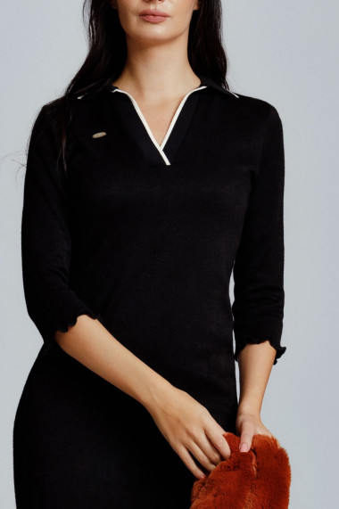 Rochie Ventura neagra din tricot