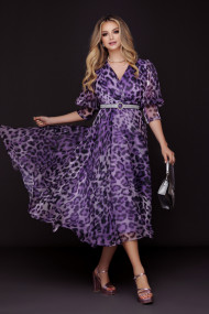 Rochie Marcia mov cu animal print