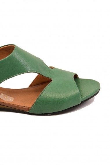 Sandale dama casual verzi din piele naturala