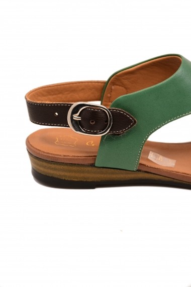 Sandale dama casual verzi din piele naturala