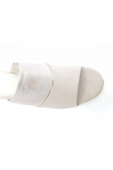 Sandale dama decupate din piele intoarsa vopsita natural  culoare taupe