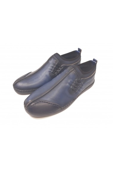 Pantofi sport bleumarin din piele naturala