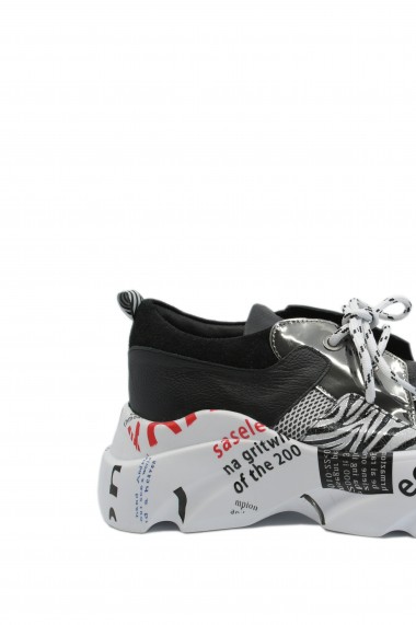 Pantofi sport dama ILI alb+zebra din piele naturala