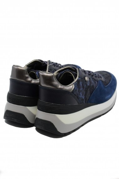 Pantofi sport dama bleumarin din piele intoarsa