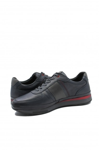 Pantofi sport barbati bleumarin patinat din piele naturala