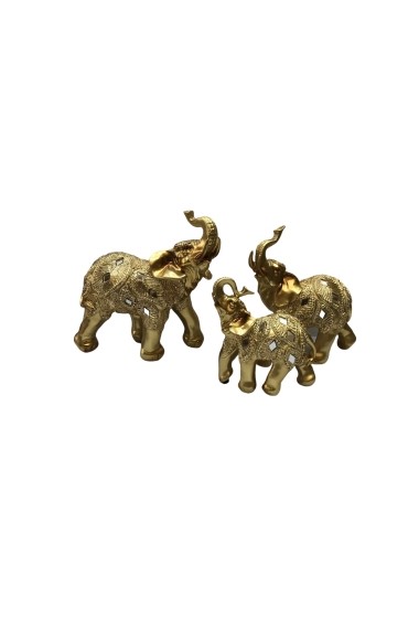 Set 3 Elefanti Gold 21 cm