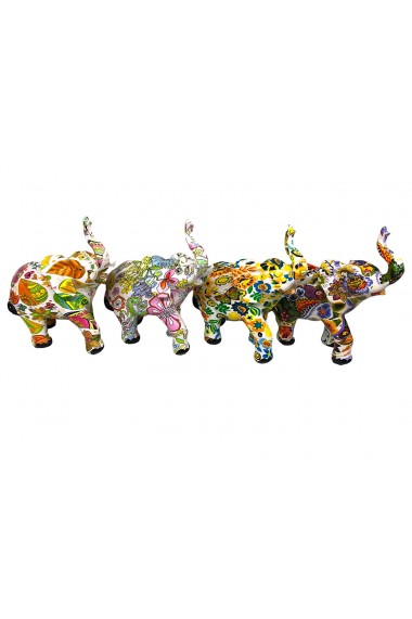 Set 4 elefanti colorati 10 cm