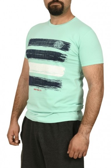 Tricou barbat cu imprimeu grafic verde