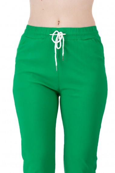 Pantaloni Jasmine Dama Cu Siret In Talie Verde