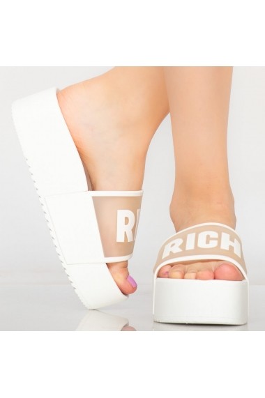 Papuci dama Rich albi