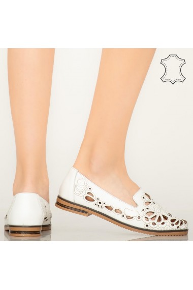 Pantofi piele naturala Carn albi