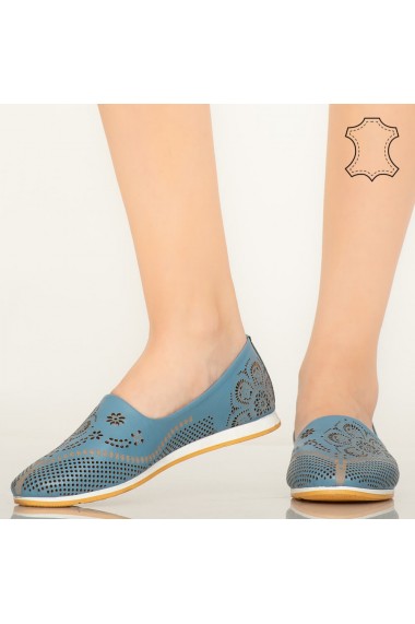 Pantofi piele naturala Mogi albastri
