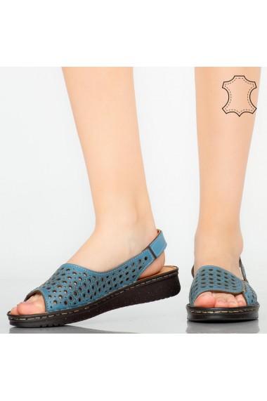 Sandale piele naturala Baly albastre
