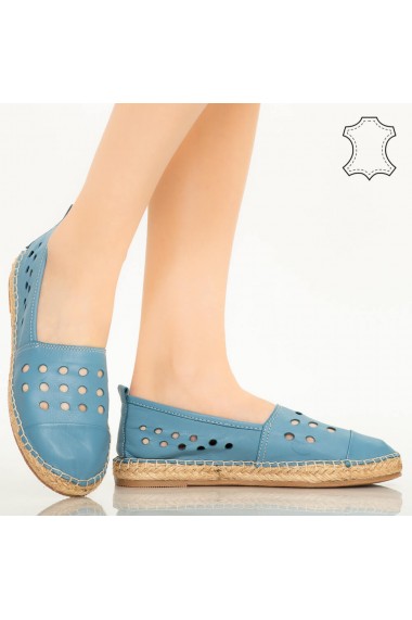 Pantofi piele naturala Dove albastri