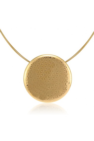 Pandantiv Minimal din portelan fin cu auriu (mare) cu colier auriu metal antialergic ZEMA