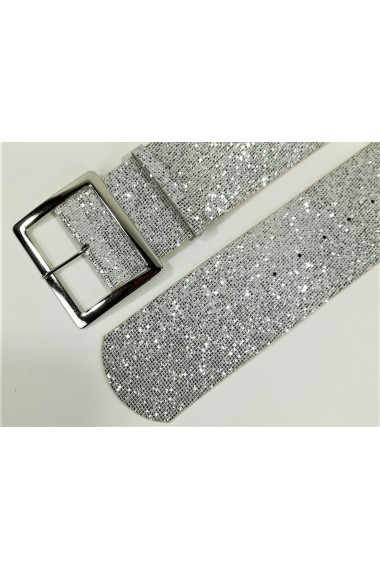 Curea eleganta glitter square argintie Club S - 95 cm