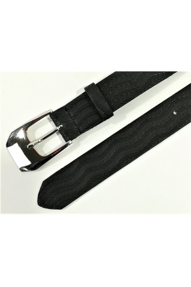 Curea eleganta piele sintetica neagra Basic M - 105 cm