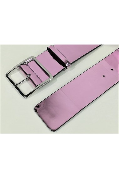 Curea piele sintetica oglinda roz Pink Dream M - 105 cm