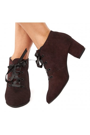 Botine grena din piele naturala 6109