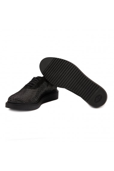 Pantofi dama casual din piele naturala neagra 1443