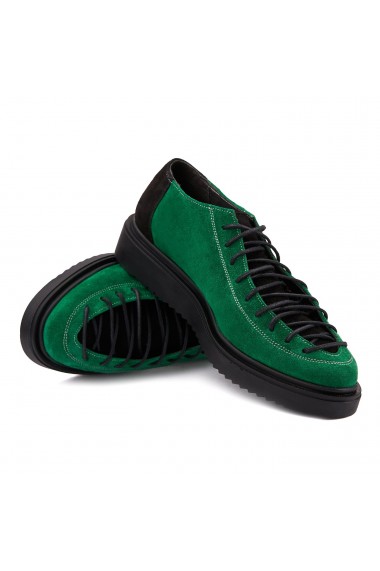 Pantofi dama casual din piele naturala verde 1406