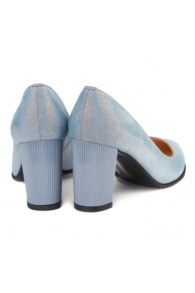 Pantofi dama din piele naturala bleu ciel 4147