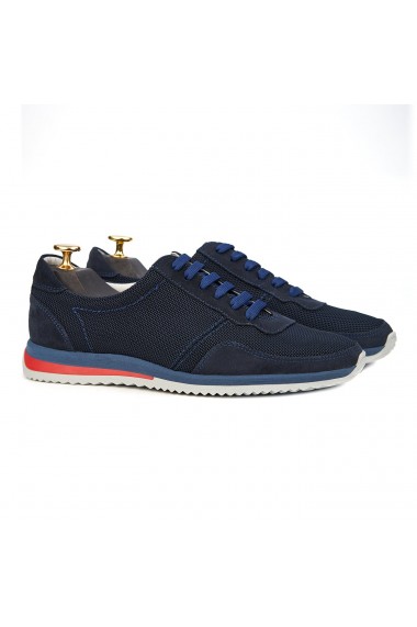 Pantofi sport din piele naturala albastra 0150
