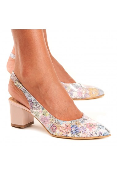 Sandale dama din piele naturala model floral 5011
