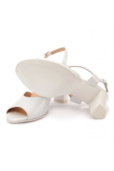 Sandale dama elegante din piele naturala alba 5090
