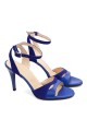 Sandale dama elegante din piele naturala albastra 5195