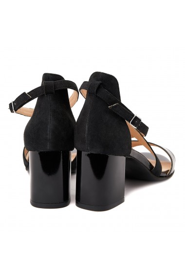 Sandale dama elegante din piele naturala neagra 5093