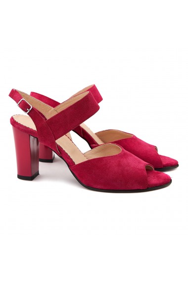 Sandale dama elegante din piele naturala rosie 5092