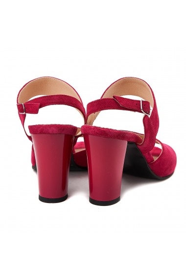 Sandale dama elegante din piele naturala rosie 5092