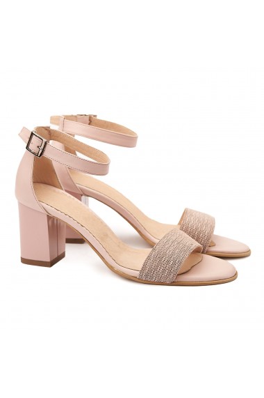 Sandale dama elegante din piele naturala roz 5077