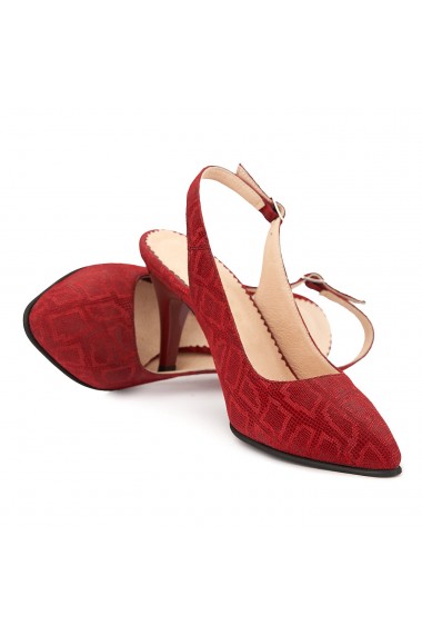 Sandale dama elegante din piele rosie cu model 5003