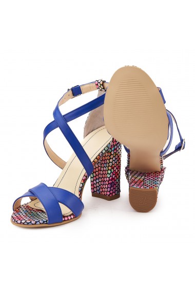 Sandale elegante din piele naturala albastra 5121