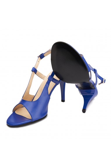 Sandale elegante din piele naturala albastra 5180