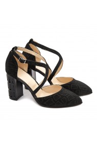 Sandale elegante din piele naturala neagra 5203