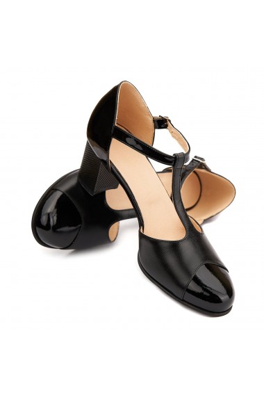 Pantofi eleganti din piele naturala neagra 5207