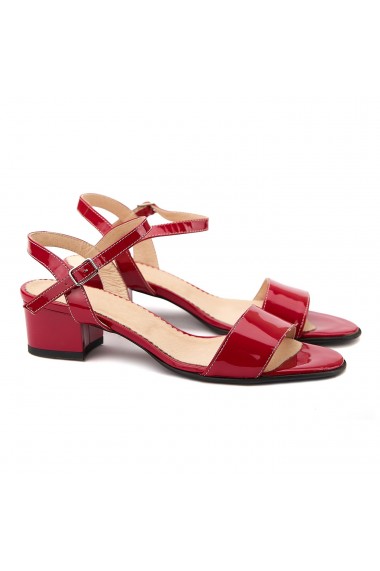 Sandale elegante din piele naturala rosie 5099