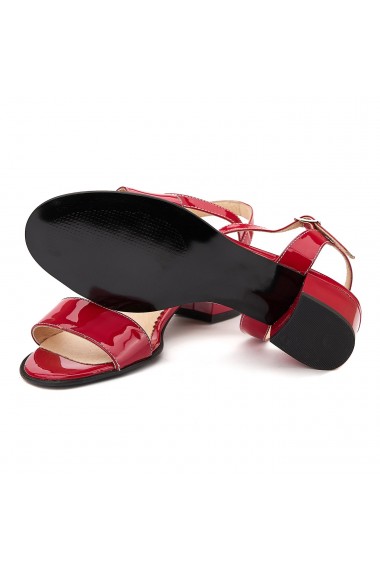 Sandale elegante din piele naturala rosie 5099