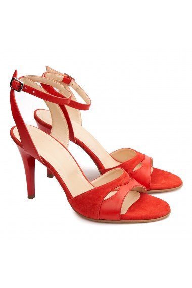 Sandale elegante din piele naturala rosie 5175