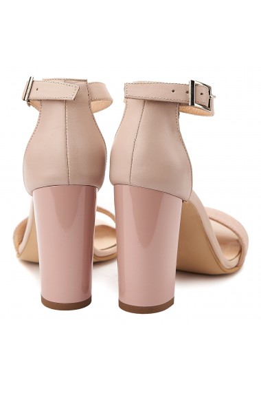 Sandale elegante din piele naturala roz prafuit 5086