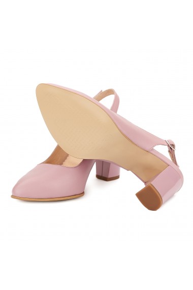 Sandale elegante din piele naturala roz pudra 5033