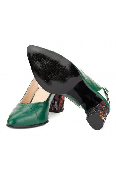 Sandale elegante din piele naturala verde 5030